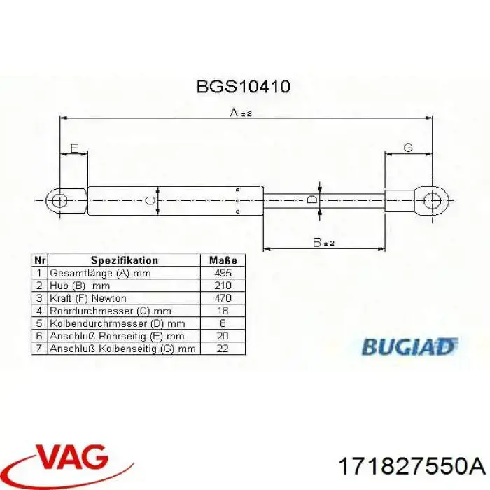 Купити Амортизатор багажника Volkswagen Golf I 17