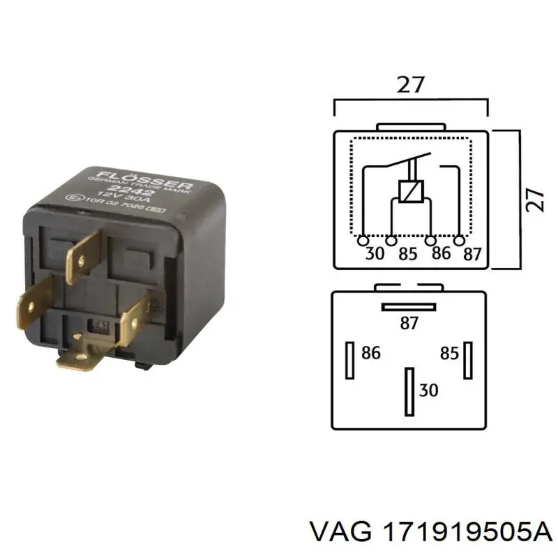 Реле кондиціонера VAG 171919505A ціна, від 2.50 USD
