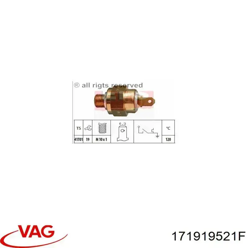 Датчик температури охолоджуючої рідини, на прилад VAG 171919521F ціна, від 4.84 USD