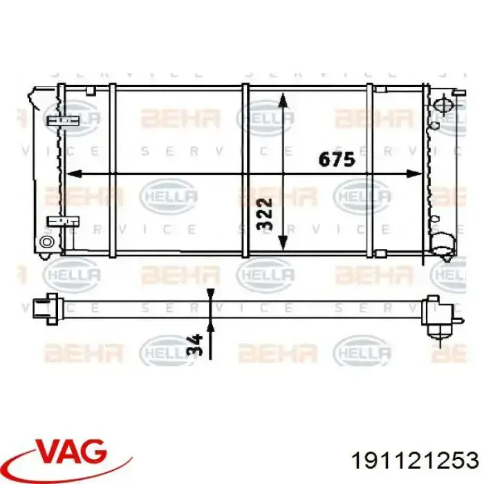 Радіатор основний VAG 191121253 ціна, від 44.63 USD