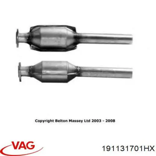 191131701HX VAG Каталітичний нейтралізатор відпрацьованих газів