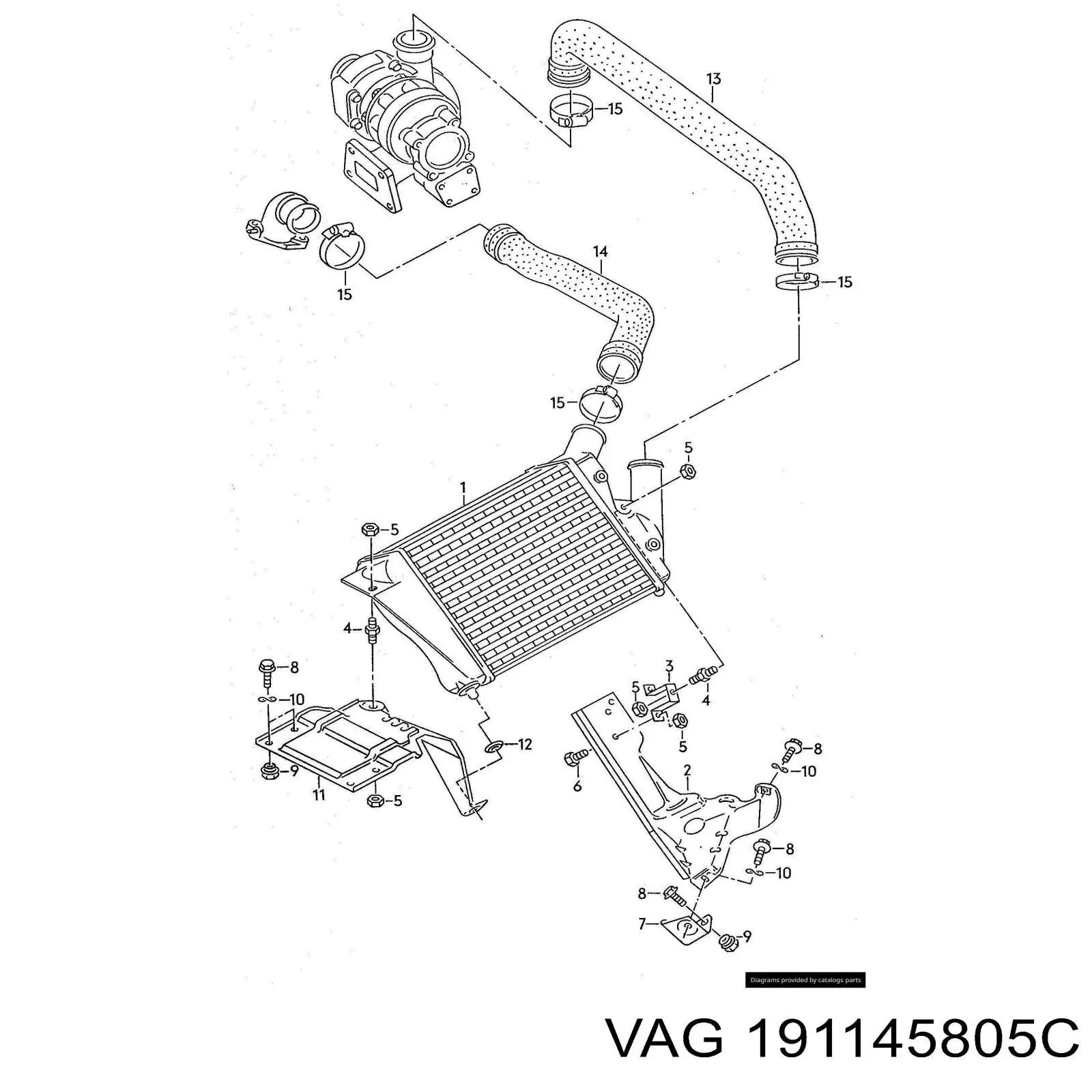 Охолоджувач наддувочного повітря на Volkswagen Golf II 19E, 1G1