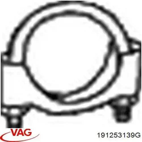 Кронштейн/хомут глушника, передній VAG 191253139G
