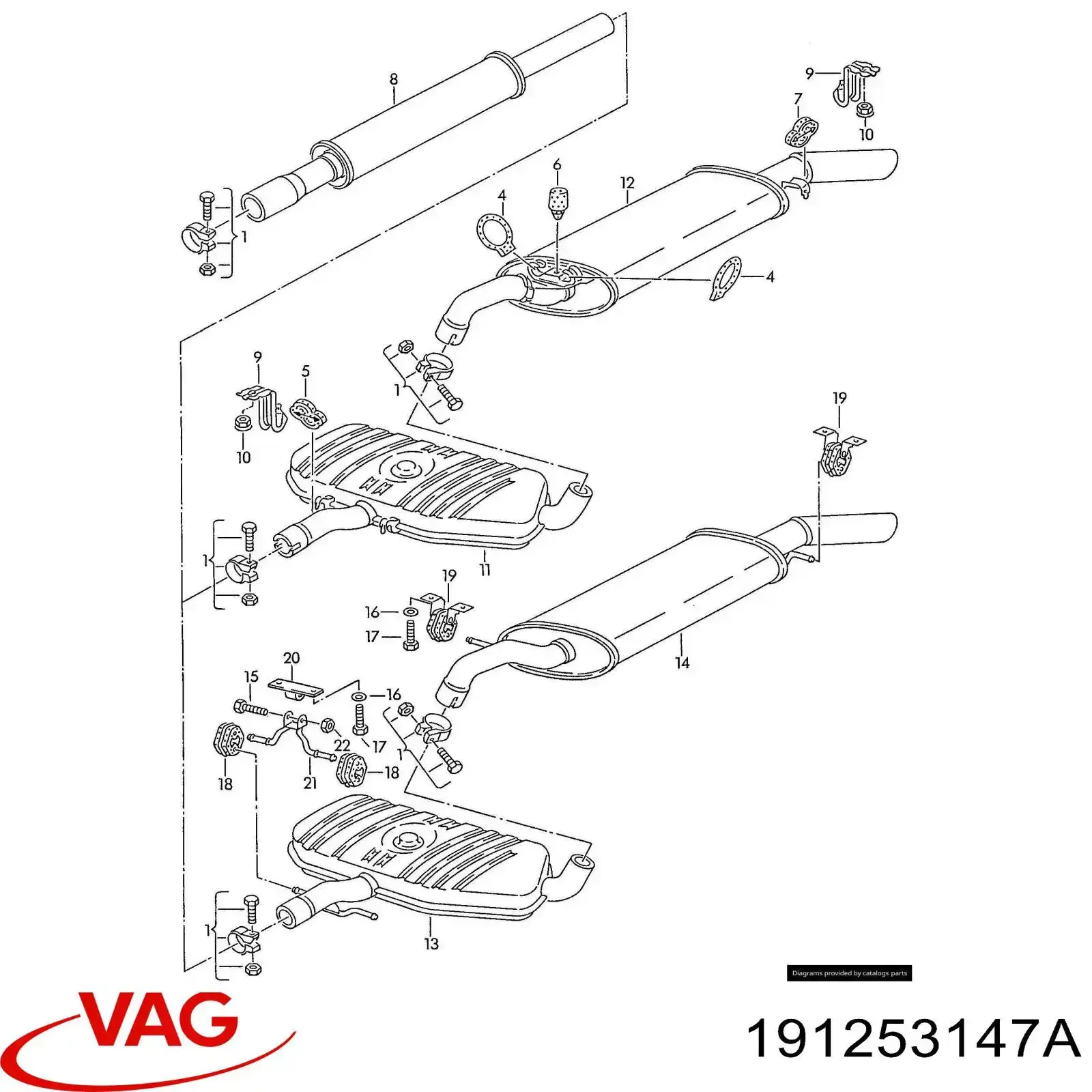 191253147A VAG Кронштейн кріплення глушника