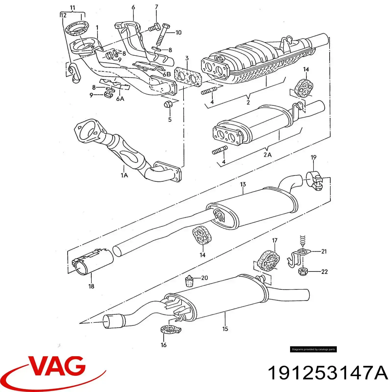 Подушка кріплення глушника VAG 191253147A ціна, від 0.76 USD