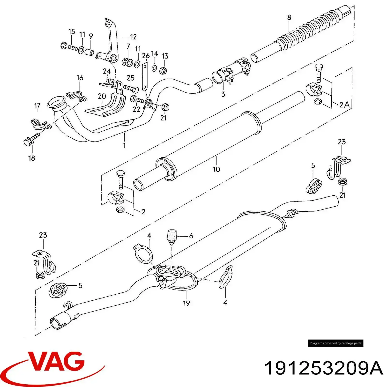Глушник VAG 191253209A ціна, від 30.44 USD