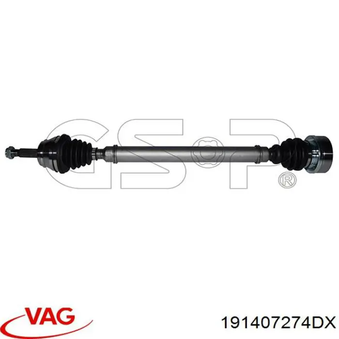 Купити 191407274DX VAG Піввісь права