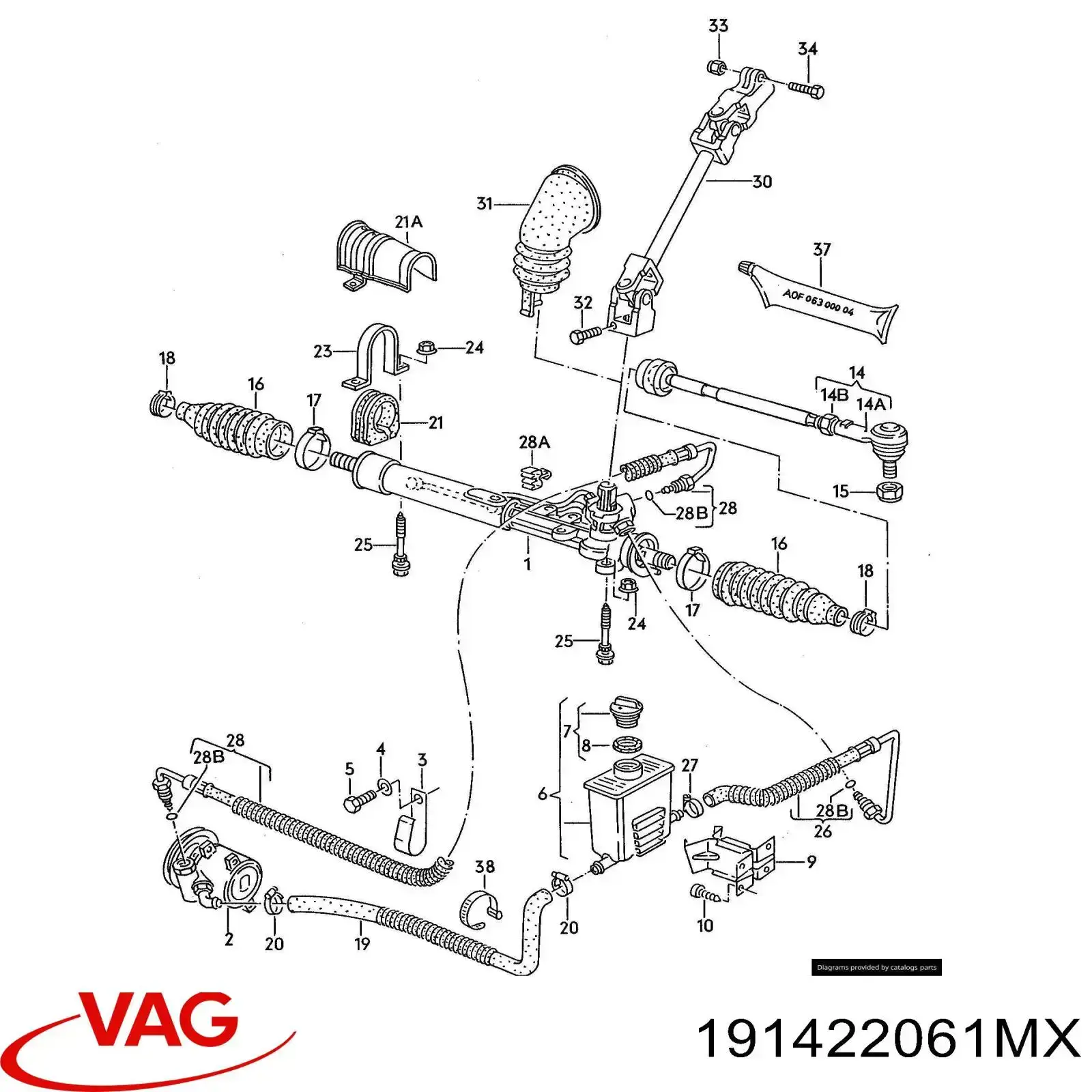 Управління рульове в зборі VAG 191422061MX ціна, від 147.72 USD