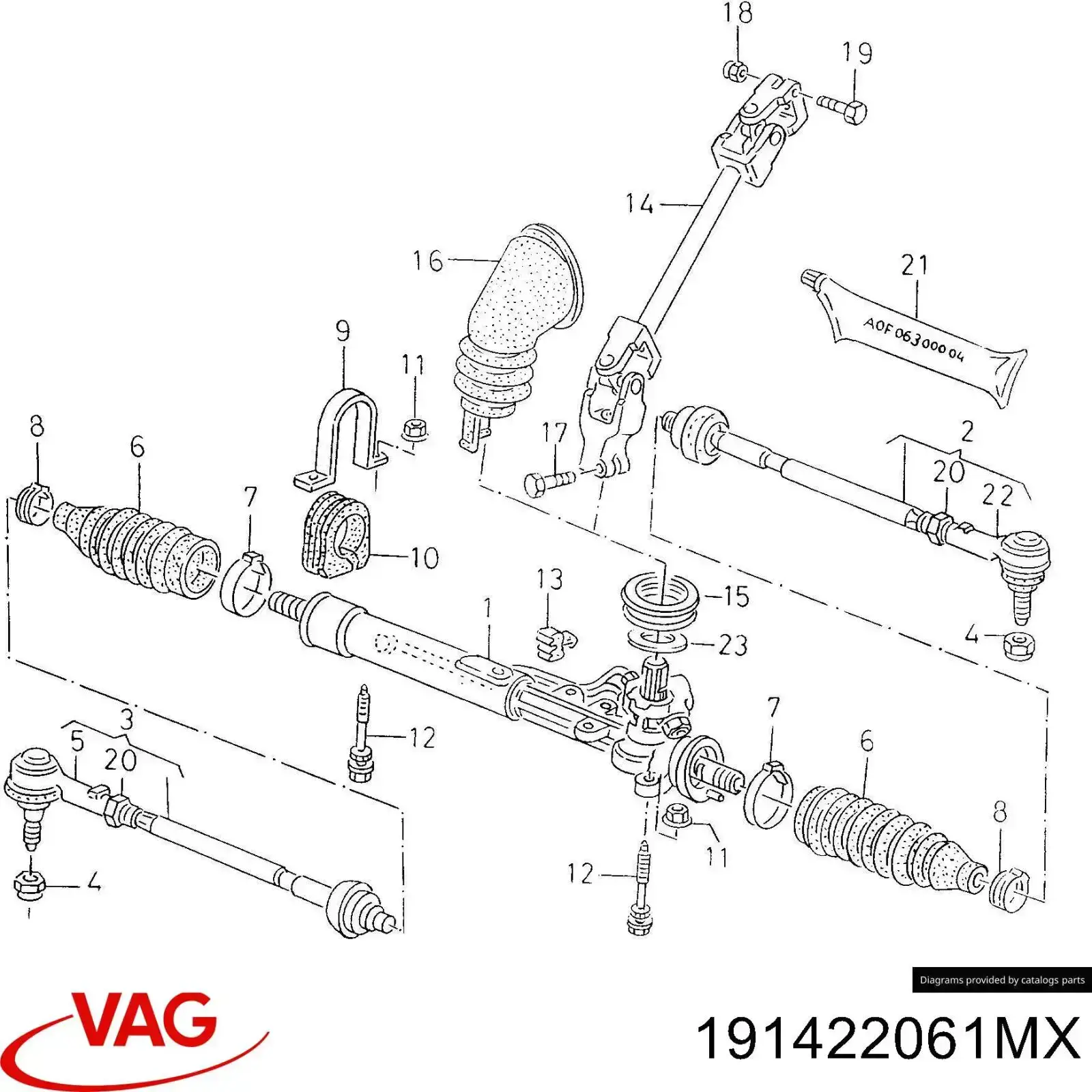 Купити 191422061MX VAG Рульова рейка