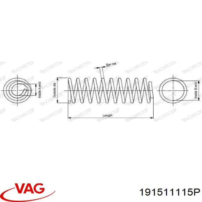 Купити 191511115P VAG Задні пружини