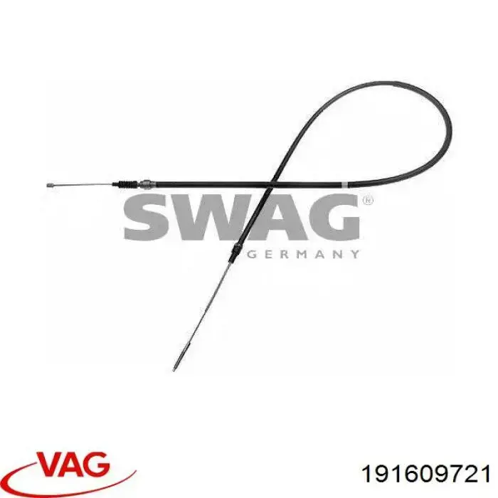 Трос ручного гальма задній, правий/лівий VAG 191609721 ціна, від 5.79 USD