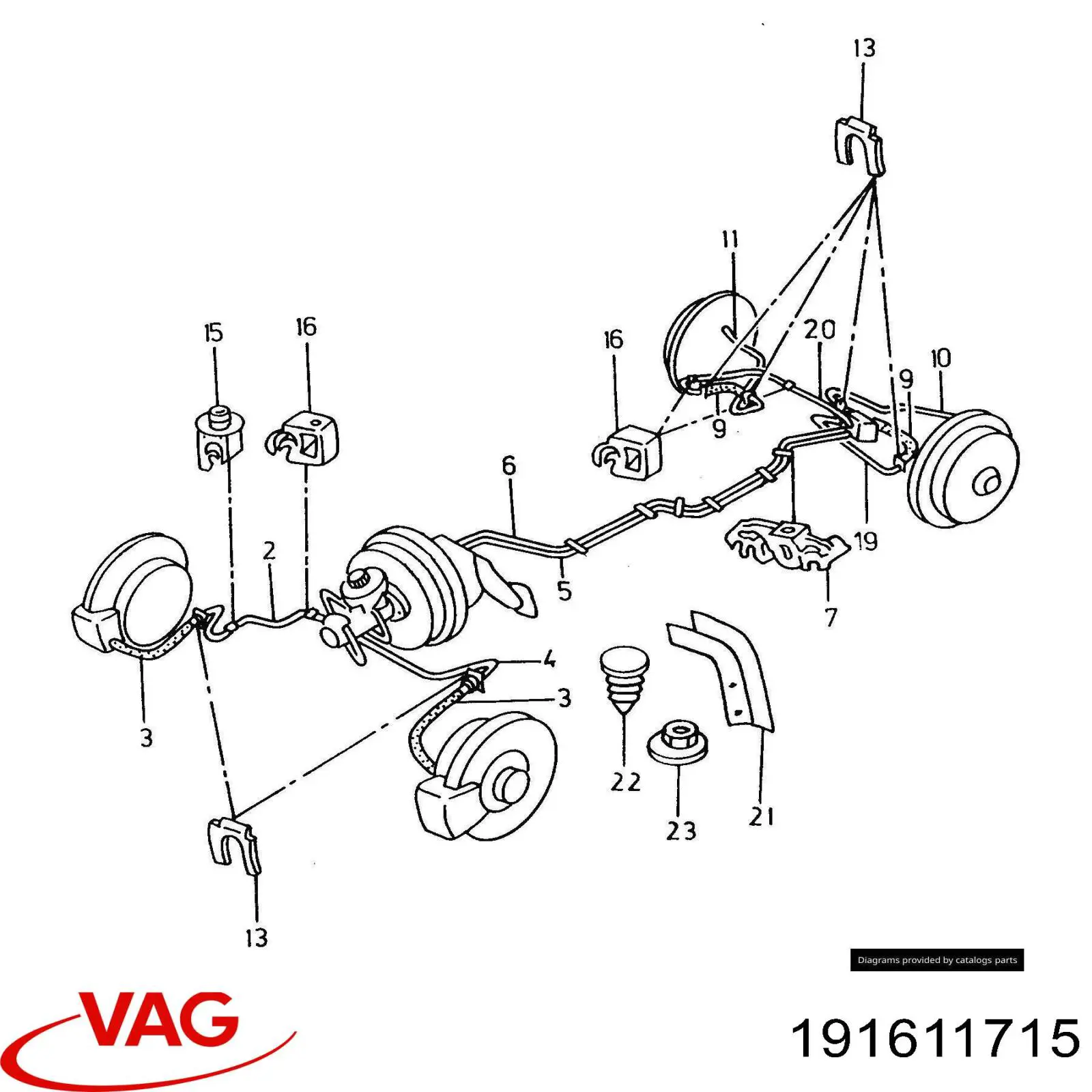 Скоба кріплення гальмівного шлангу VAG 05120265 ціна, від 0.56 USD