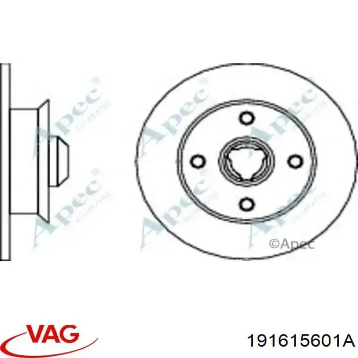 Диск гальмівний задній 191615601A VAG