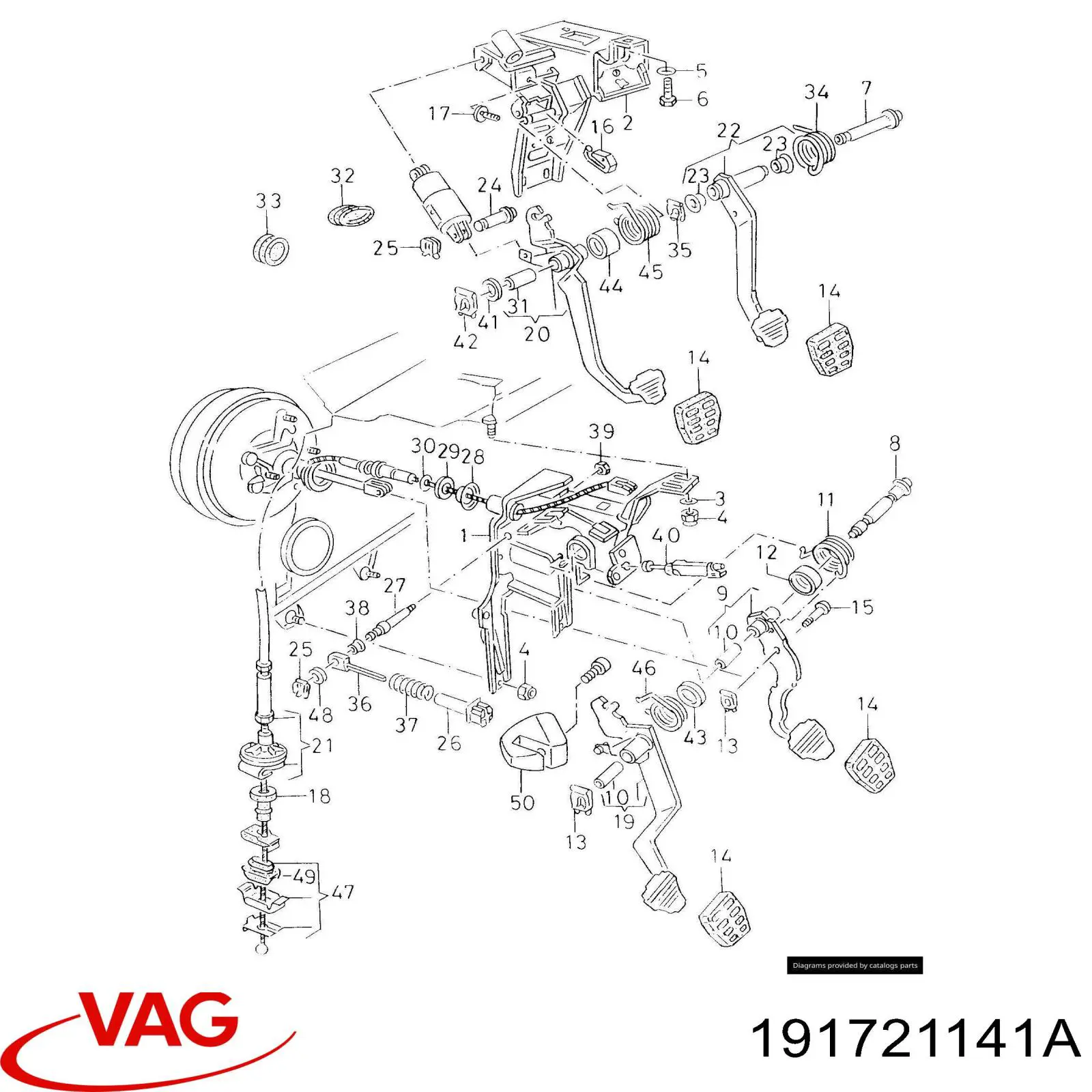 191721141A VAG Педаль гальма