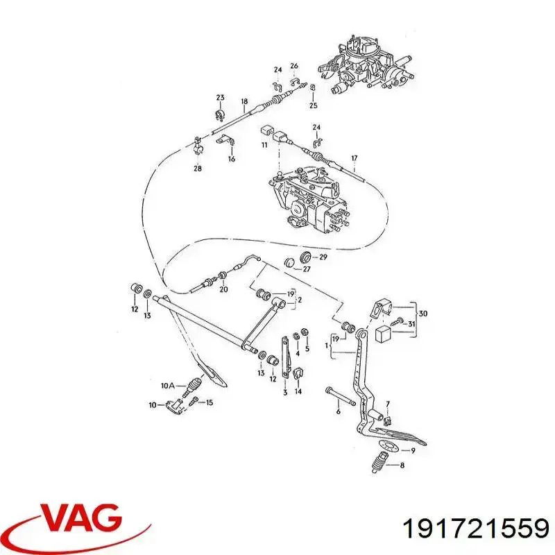 Підаль газу VAG 191721559 ціна, від 1.41 USD