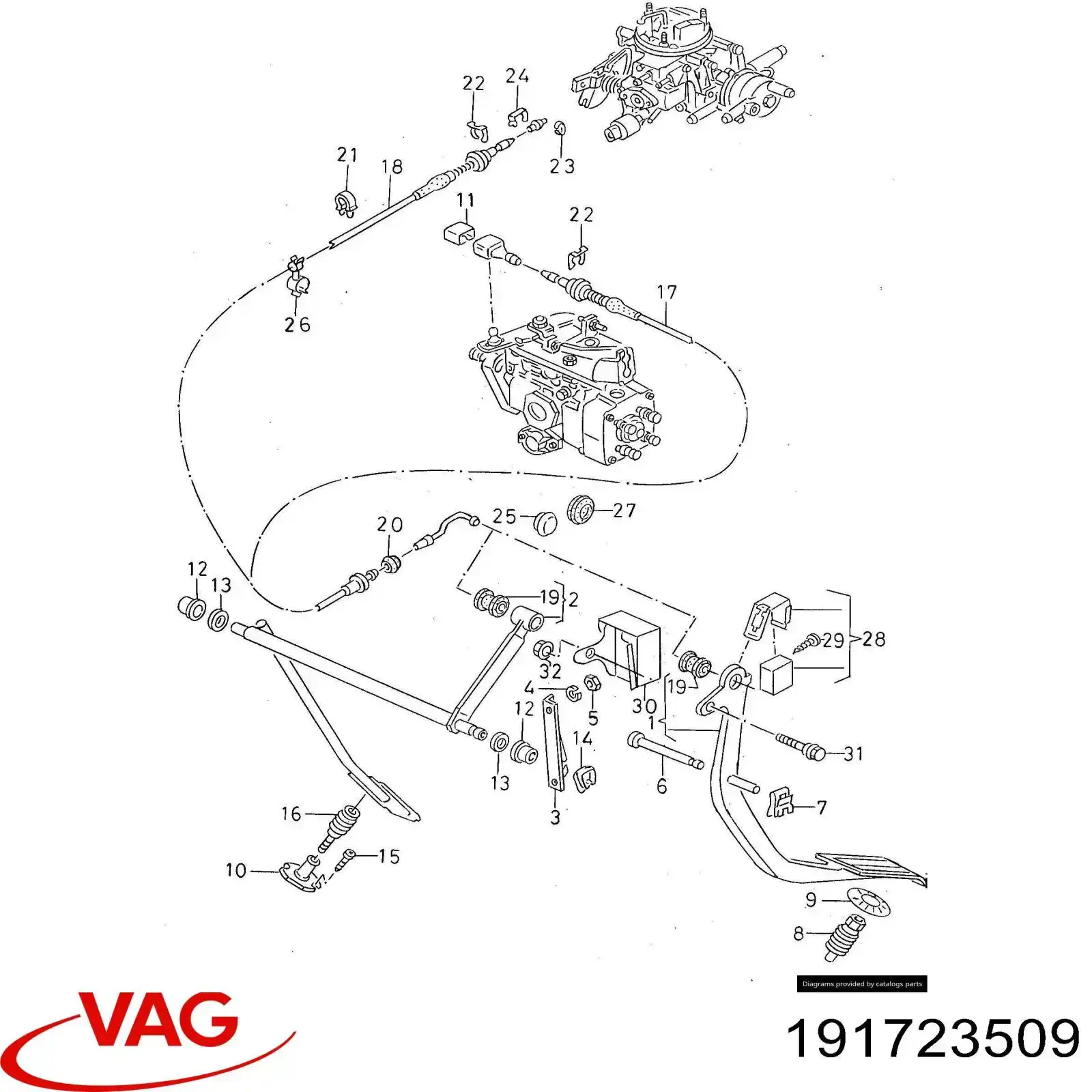 191723509 VAG Педаль газу (акселератора)