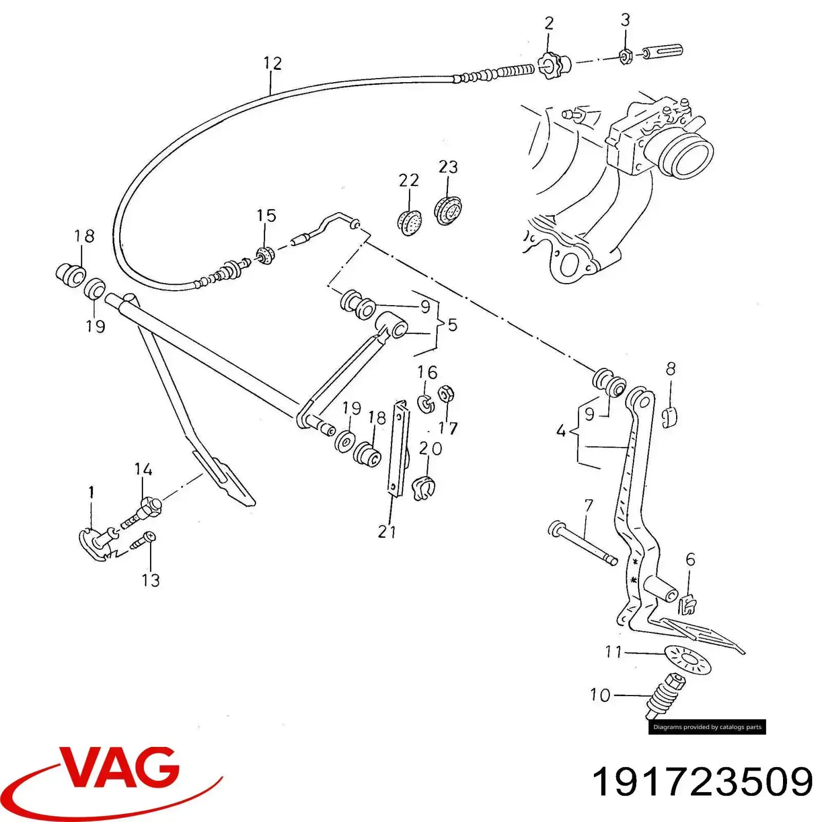 Підаль газу VAG 191723509 ціна, від  USD