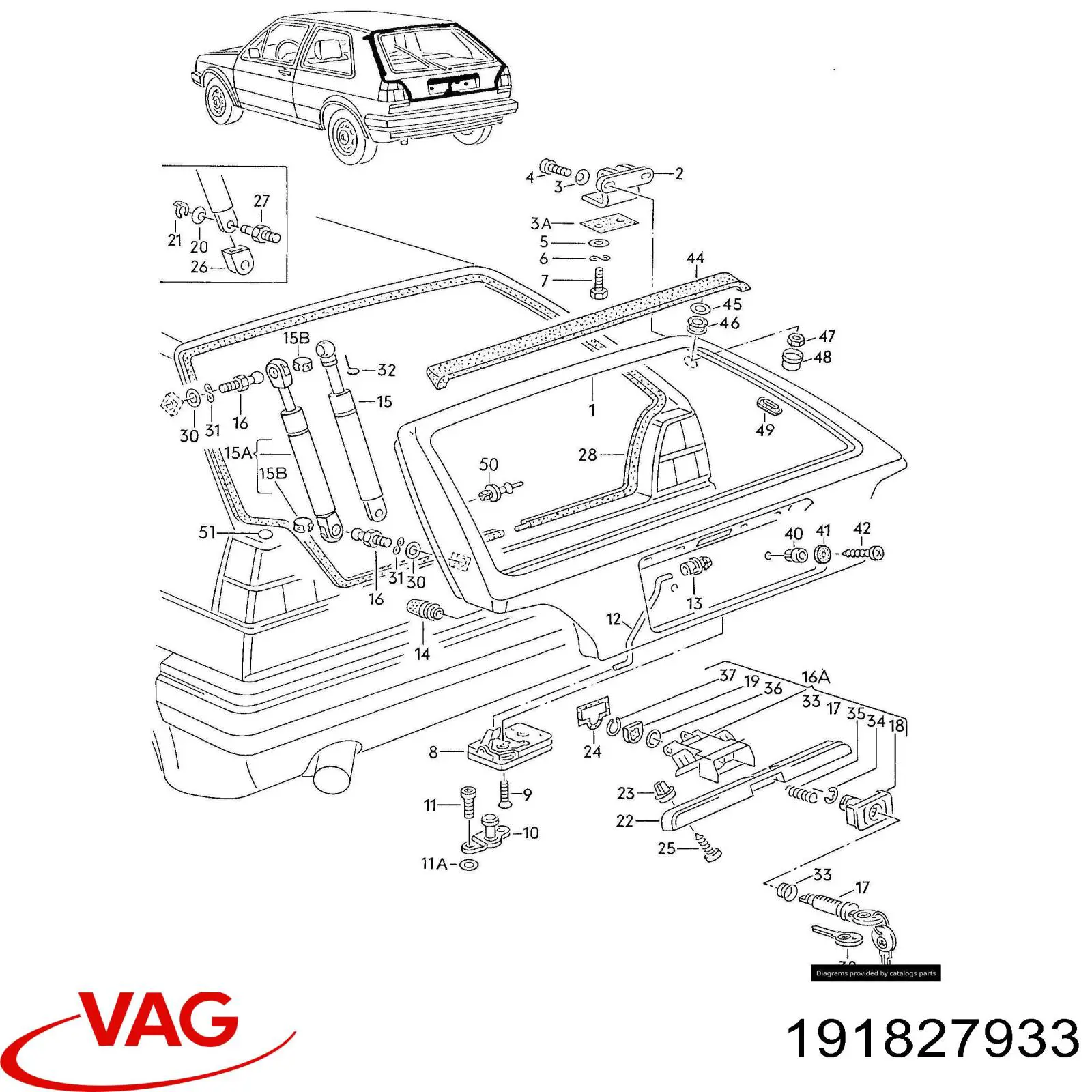 Спойлер задніх дверей VAG 191827933 ціна, від 94.31 USD