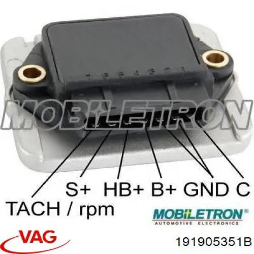 Модуль запалювання, комутатор 191905351B VAG