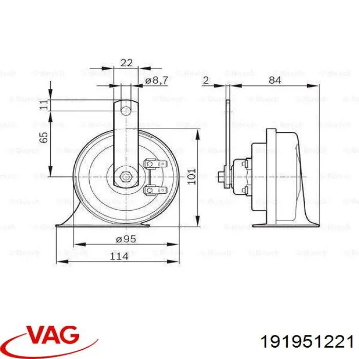 Купити 191951221 VAG Клаксон
