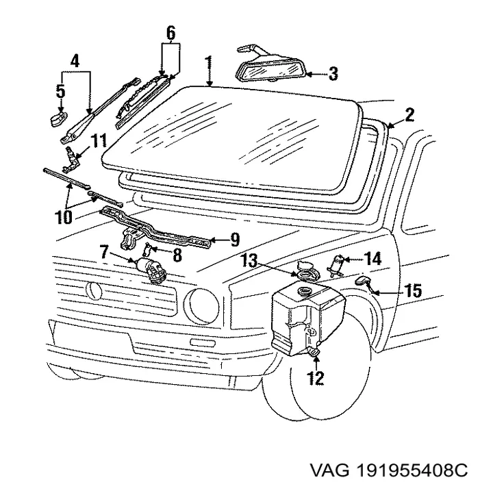 Купити 191955408C VAG Повідок склоочисника