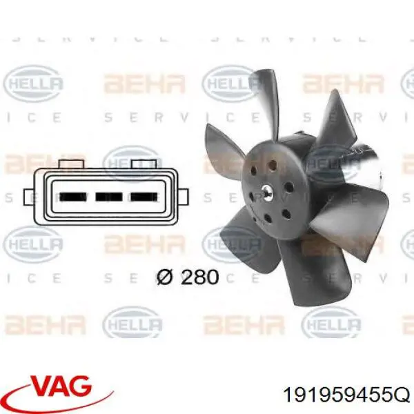 Вентилятор радіатора VAG 191959455Q ціна, від 23.65 USD