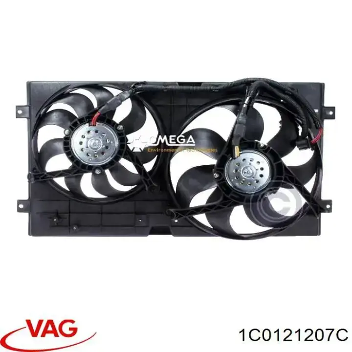 Дифузор (кожух) радіатора охолодження 1C0121207C VAG