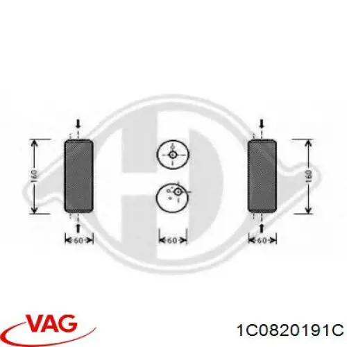 Ресивер-осушувач кондиціонера VAG 1C0820191C ціна, від 13.07 USD