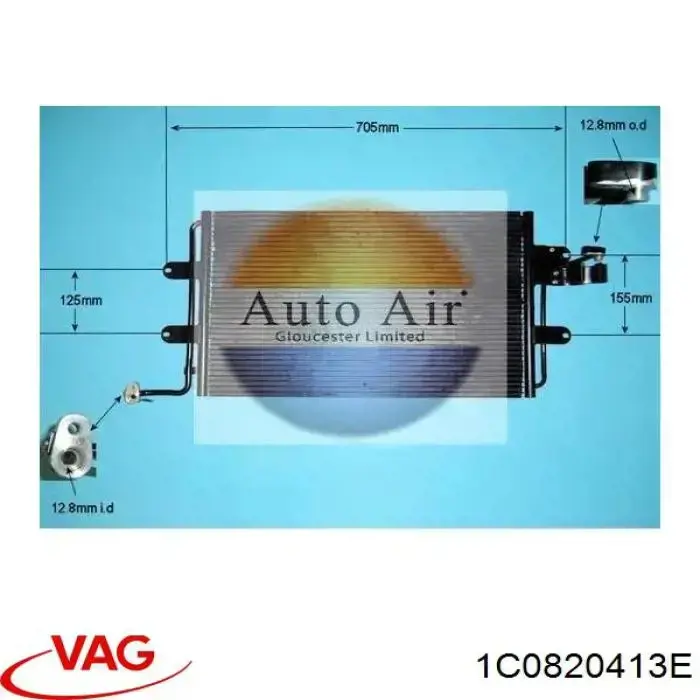 1C0820413E VAG радіатор кондиціонера