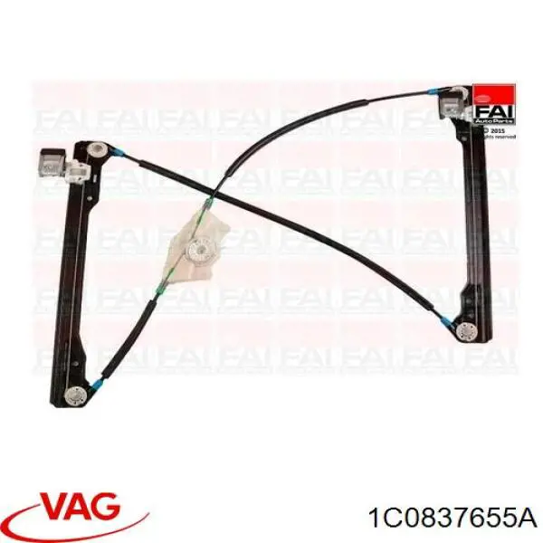 Склопідйомник передньої лівої двері 1C0837655A VAG