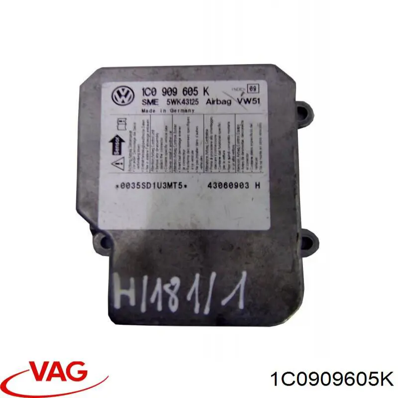 Модуль-процесор керування подушки безпеки 1C0909605K VAG