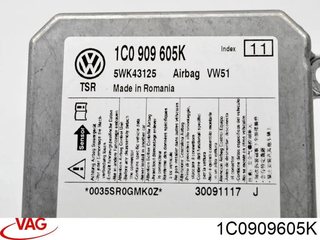 Купити 1C0909605K VAG Модуль-процесор керування подушки безпеки