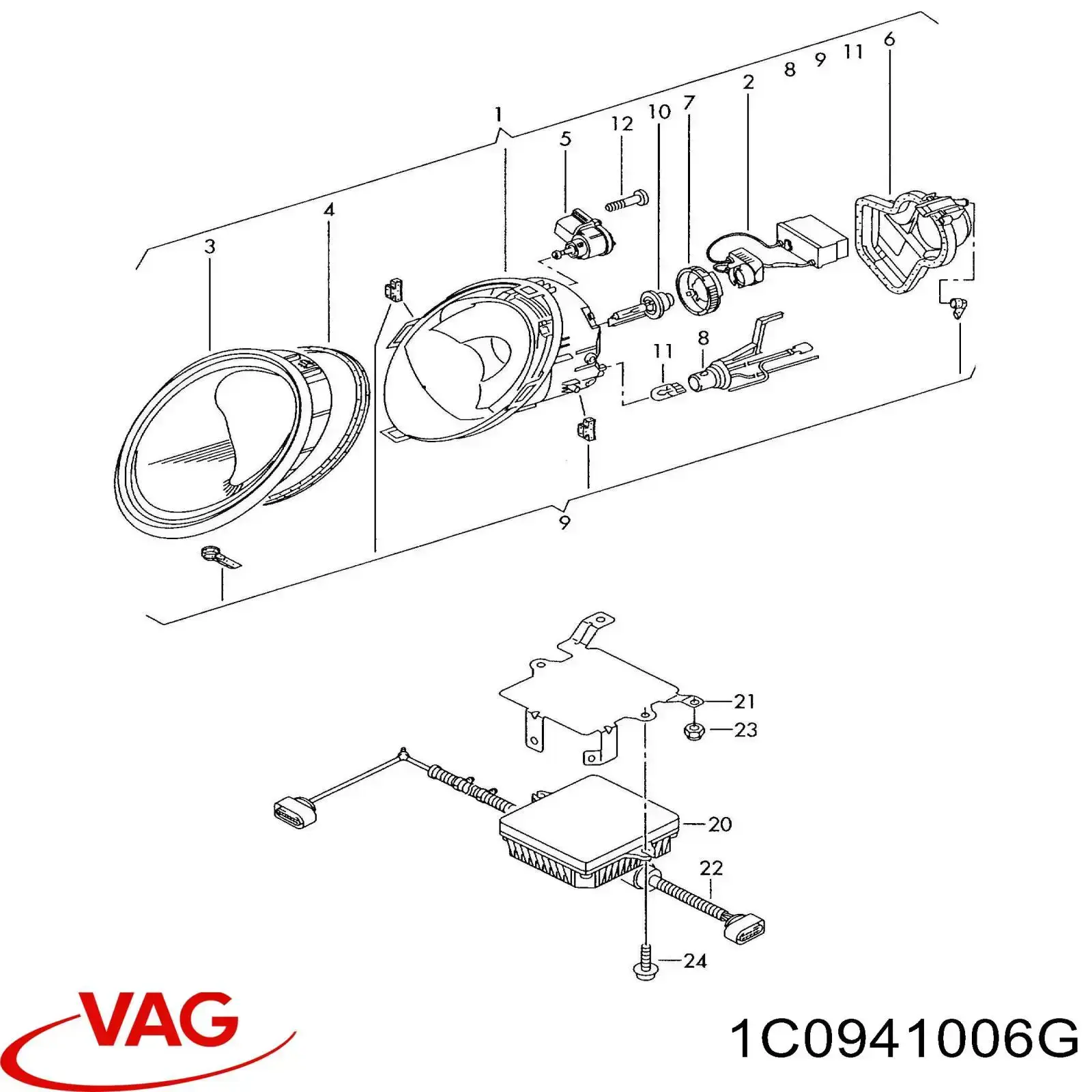 Фара правая VAG 1C0941006G ціна, від  USD