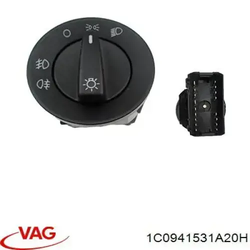 Купити 1C0941531A20H VAG Перемикач світла фар, на "торпеді"