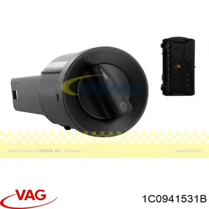 Купити 1C0941531B VAG Перемикач світла фар, на "торпеді"