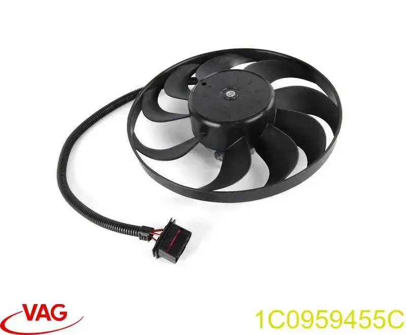 Купити 1C0959455C VAG Електровентилятор охолодження в зборі (двигун + крильчатка), правий