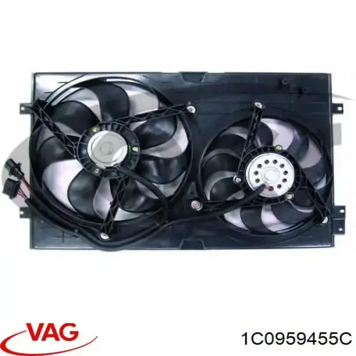 Купити 1C0959455C VAG Електровентилятор охолодження в зборі (двигун + крильчатка), правий