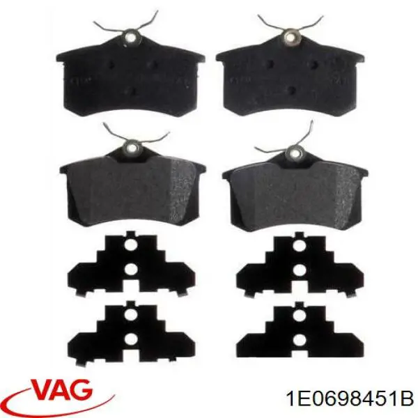 Купити 1E0698451B VAG Задні колодки