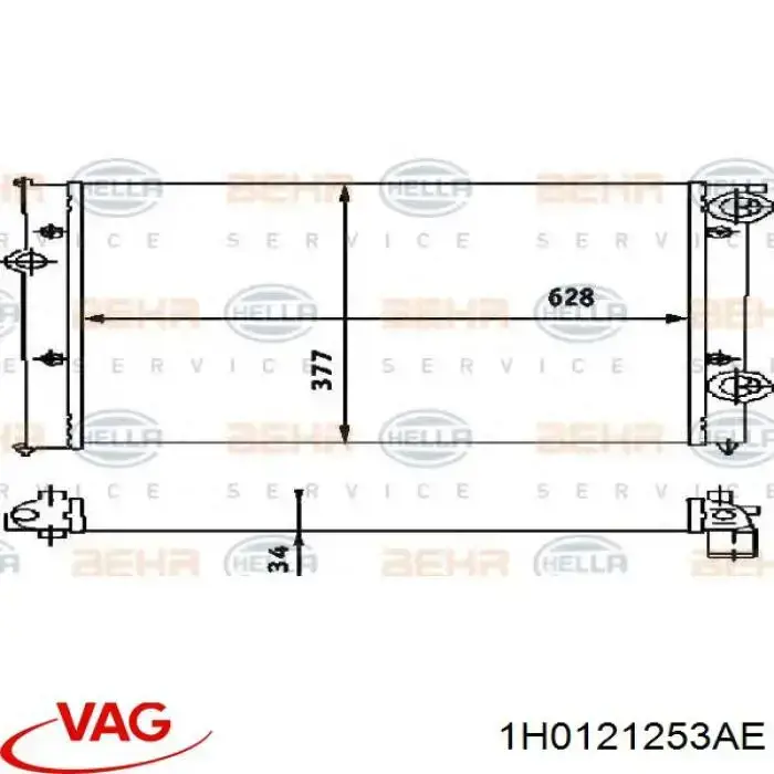 Радіатор основний VAG 1H0121253AE ціна, від 52.42 USD