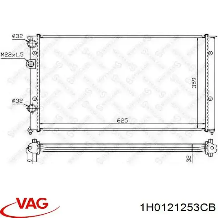 Радіатор 1H0121253CB VAG