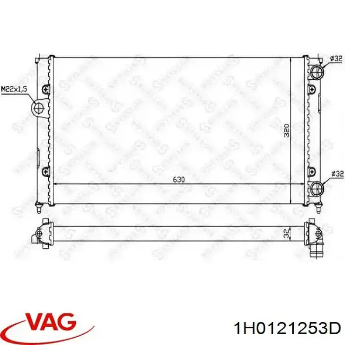 Радіатор основний VAG 1H0121253D ціна, від 49.53 USD