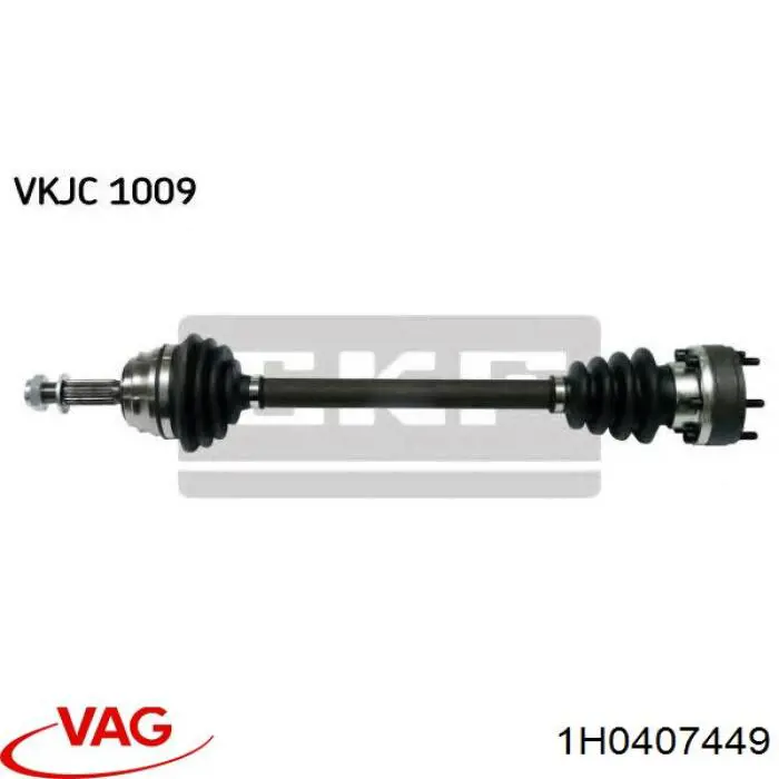 Привід передній лівий VAG 1H0407449 ціна, від 51.49 USD