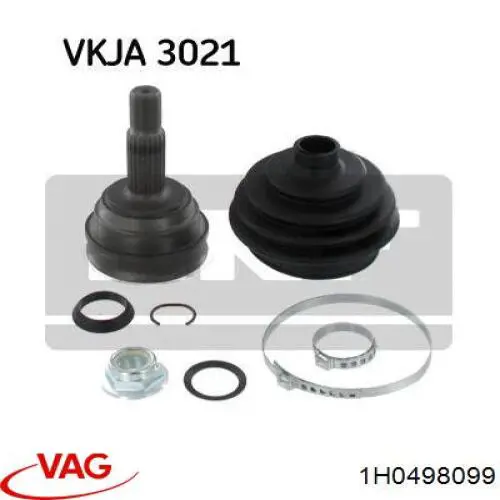 ШРУС зовнішній передній 1H0498099 VAG