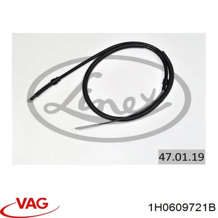 Трос ручного гальма задній, правий/лівий VAG 1H0609721B ціна, від 11.67 USD