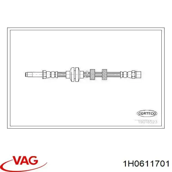 Шланг гальмівний передній VAG 1H0611701