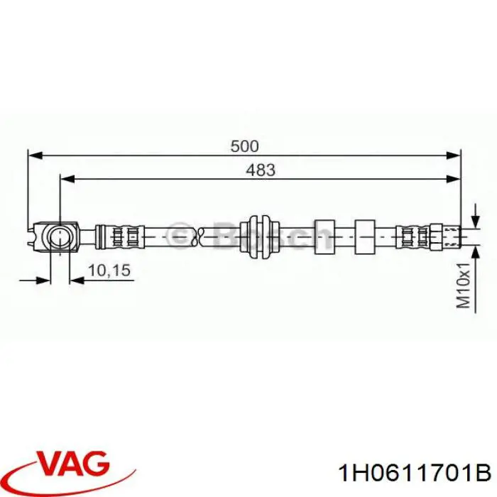 Гальмівні шланги передні 1H0611701B VAG