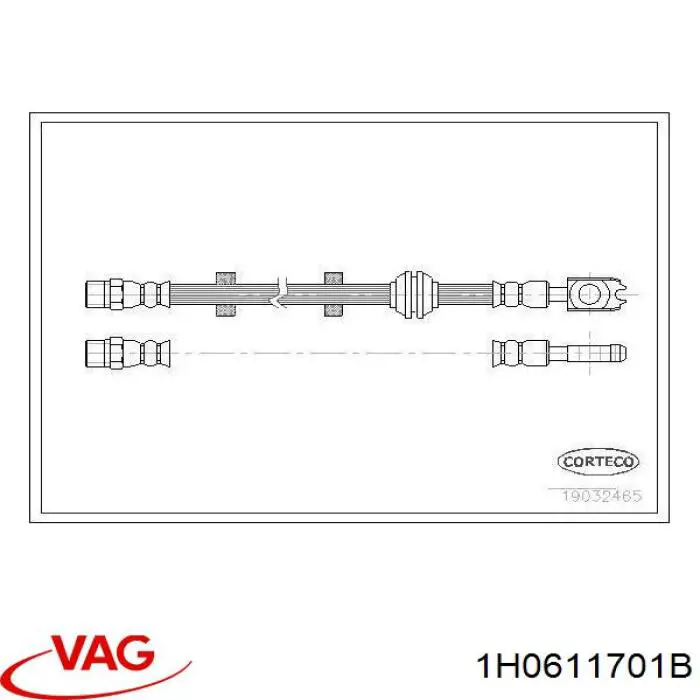 Купити 1H0611701B VAG Гальмівні шланги передні