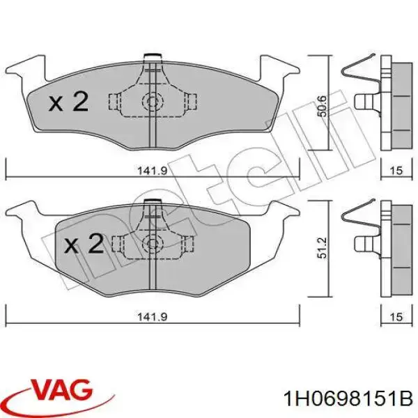 Тормозні колодки VAG 1H0698151B