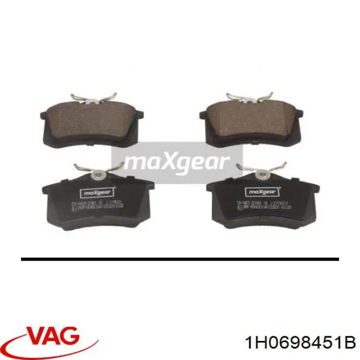 Задні гальмівні колодки VAG 1H0698451B ціна, від 15.23 USD
