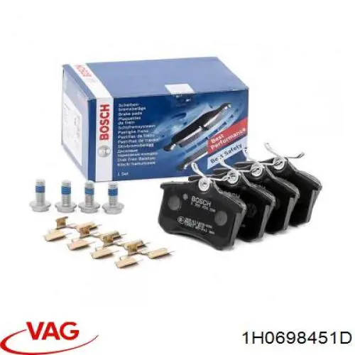 Задні гальмівні колодки 1H0698451D VAG